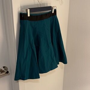 The Limited Teal Skater Skirt with Black Waistband